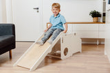 Sulankstomas montessori bokštas su čiuožykla