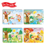 An educational game with reusable stickers