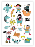 Ducky Street laikinos tatuiruotės „Piratai“