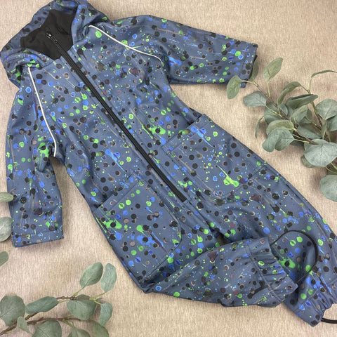 Rain and wind overalls for children - Rock'n'roll, green