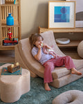 Children's velvet lounge pouf
