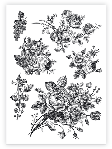 Ducky Street laikinos tatuiruotės „Vintažinės gėlės“
