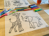 Table coloring mat - Animals