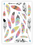 Ducky Street Feathers Temporary Tattoos