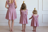 Drabužiai vaikams, suknelė, mamos ir dukros derinys, medvilninė suknutė