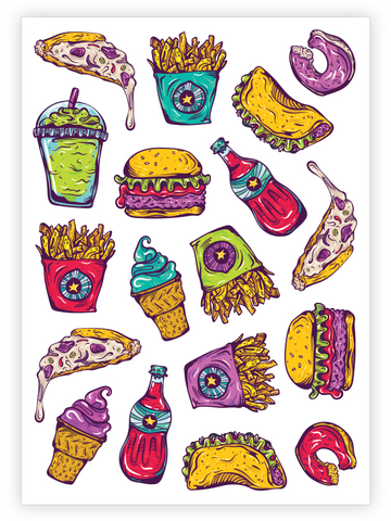 Ducky Street Fast Food Temporary Tattoos