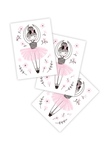 Ducky Street Ballerina Temporary Tattoos