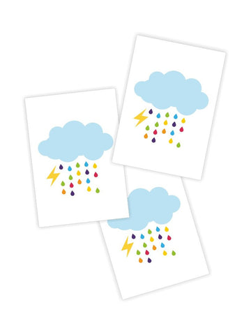 Ducky Street Temporary Tattoos for Kids "Raining Cloud"